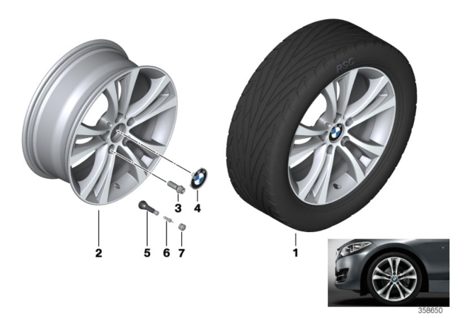 2016 BMW M235i xDrive BMW LA Wheel, Double Spoke Diagram 3