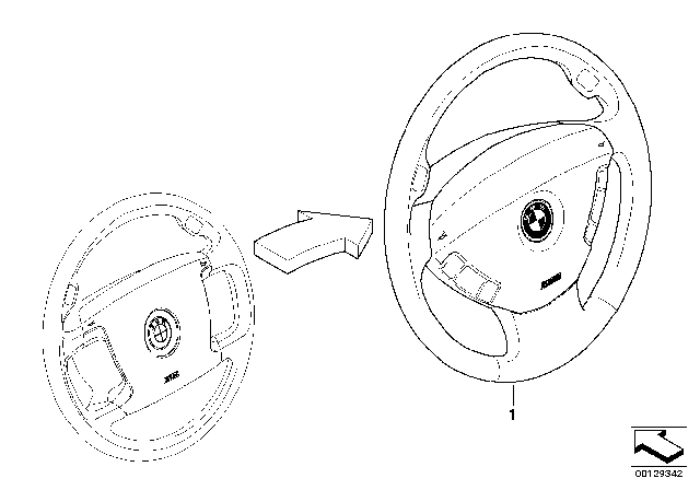 2002 BMW 745Li Modification 4-Spoke MFL Steering Wheel Diagram