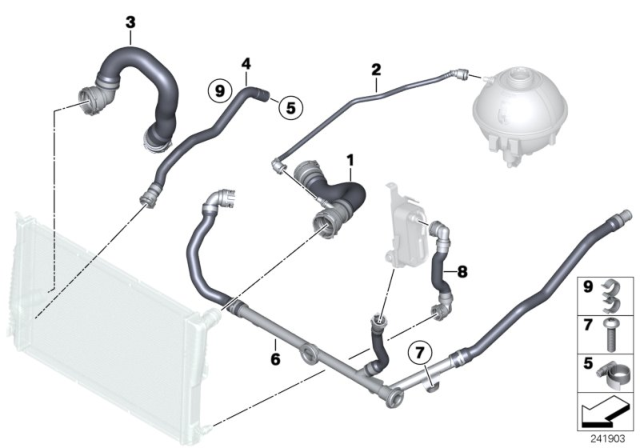 2012 BMW X3 Cooling System - Water Hoses Diagram