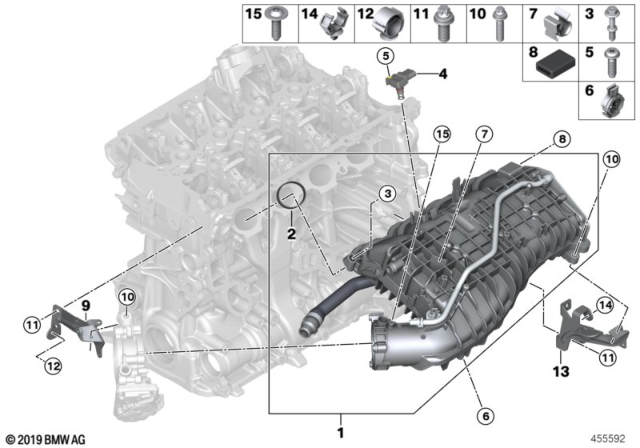 2018 BMW 430i Intake System - Charge Air Cooling Diagram