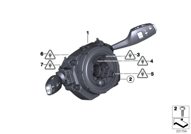 2014 BMW X3 Switch Cluster Steering Column Diagram 1