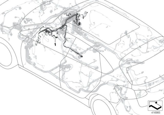 2016 BMW X1 Wiring Harness, Instrument Panel Diagram