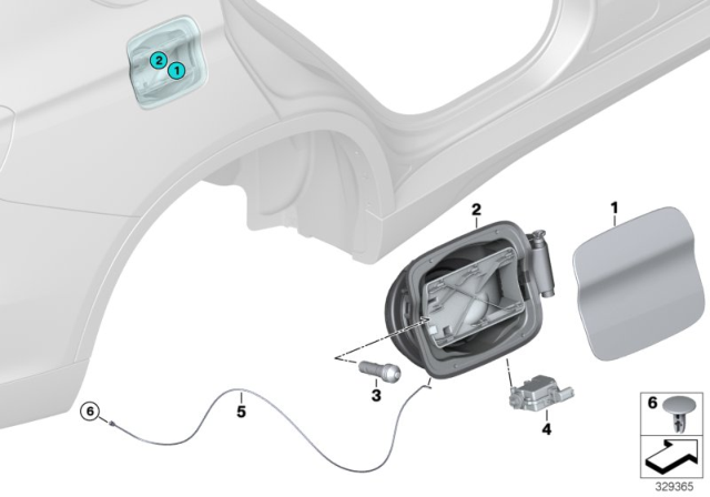 2016 BMW X5 M Fill-In Flap Diagram