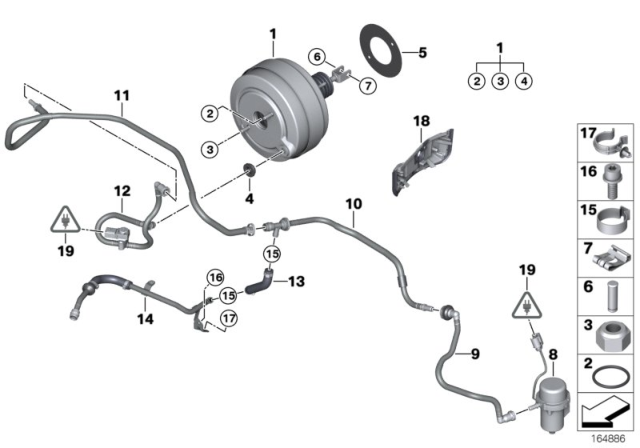 2009 BMW M3 Power Brake Booster Diagram for 34332283392