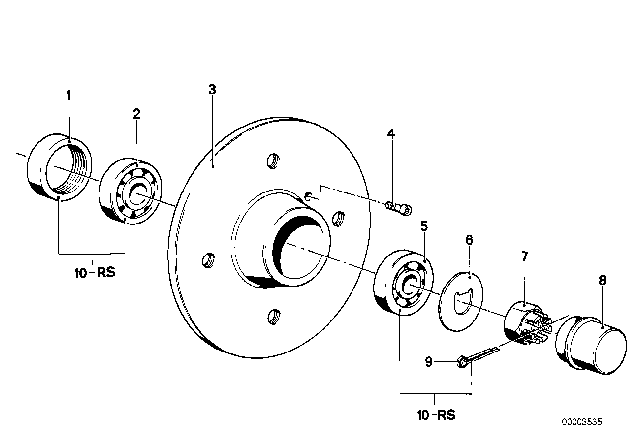 1981 BMW 320i Wheel Bearings Diagram