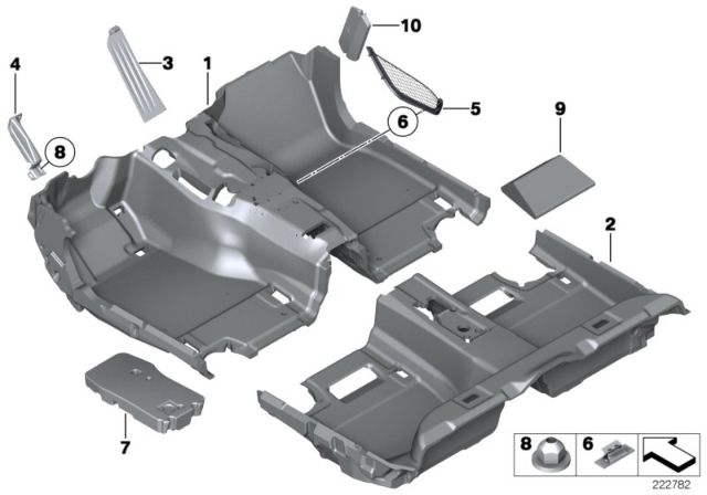 2012 BMW 550i xDrive Floor Covering Diagram