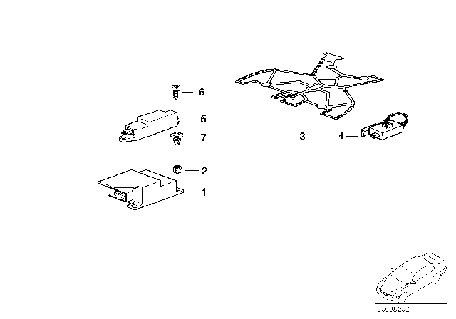 2001 BMW Z3 M Electric Parts, Airbag Diagram