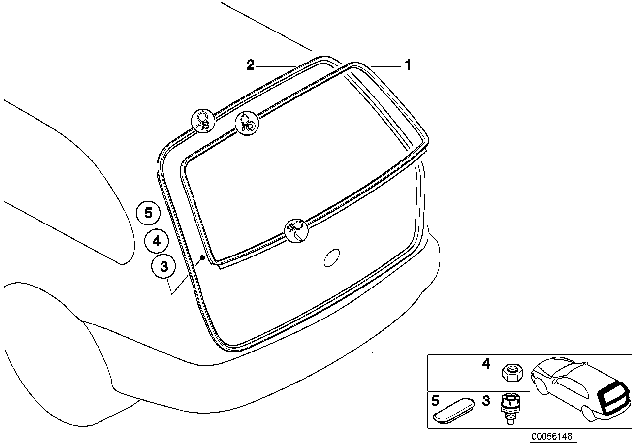 2005 BMW 325xi Trunk Lid Gasket Diagram