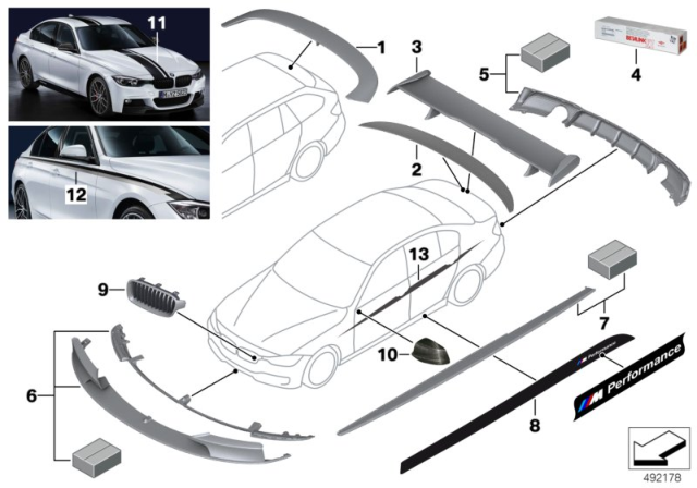 2016 BMW 328i M Performance Accessories Diagram