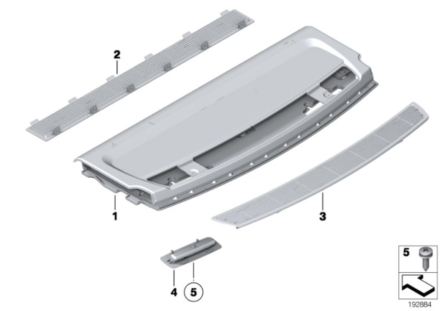 2011 BMW 550i GT Rear Window Shelf Diagram for 51477220465