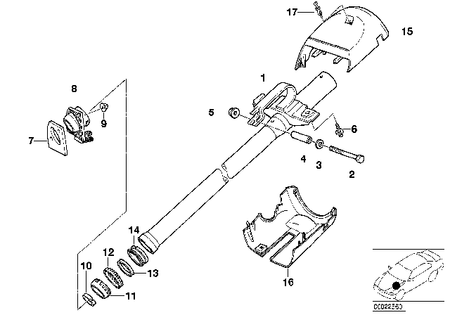 2000 BMW Z3 M Fixed Steering Column Tube Diagram