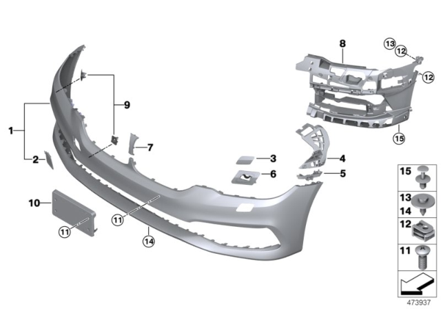 2018 BMW 640i xDrive Gran Turismo Trim, Trim Grille, Front Diagram for 51137412426