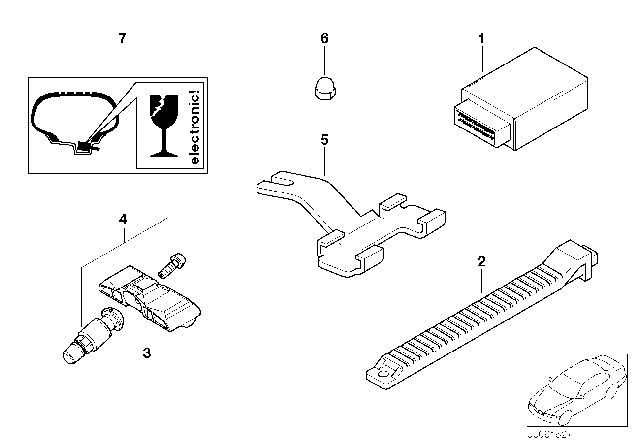 2005 BMW 745i Tire Pressure Control (RDC) - Control Unit Diagram