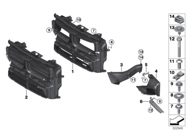 2020 BMW X1 AIR DUCT, EXTERIOR RADIATOR Diagram for 51748493432