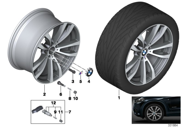 2017 BMW X6 BMW LA Wheel, M Double Spoke Diagram 3