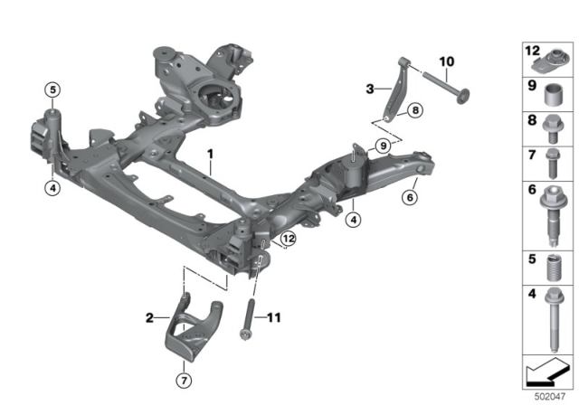 2020 BMW X6 Front Axle Support Diagram