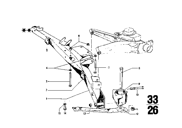 1967 BMW 1602 Rear Axle Carrier Diagram 1