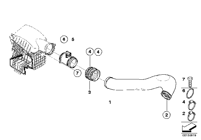 2008 BMW Alpina B7 Filtered Air Pipe Diagram for 13717966238