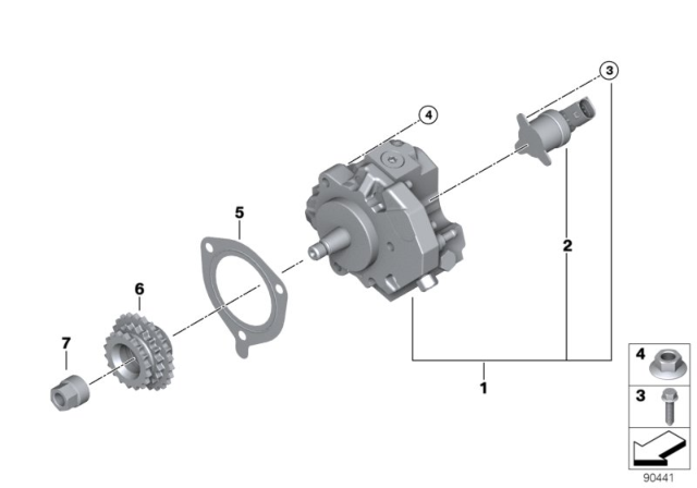 2010 BMW X5 Exchange High-Pressure Pump Diagram for 13518511825