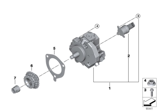 2010 BMW X5 Fuel Quantity Control Valve Diagram for 13537804411