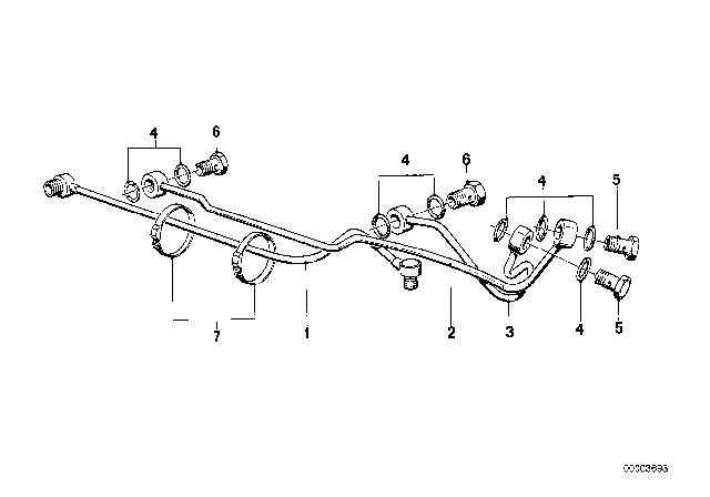 1986 BMW 325e Hydro Steering - Pipe Steering Box Diagram 1