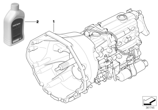 2007 BMW 650i Manual Gearbox GS6S53BZ (SMG) Diagram