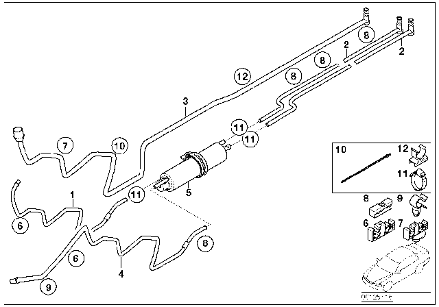 2006 BMW 750i Leakage Line Diagram for 16127177207