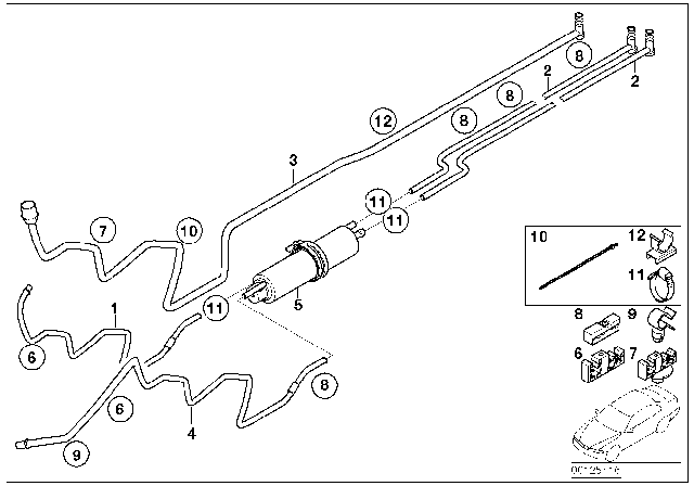 2008 BMW Alpina B7 Fuel Pipes And Fuel Filters Diagram