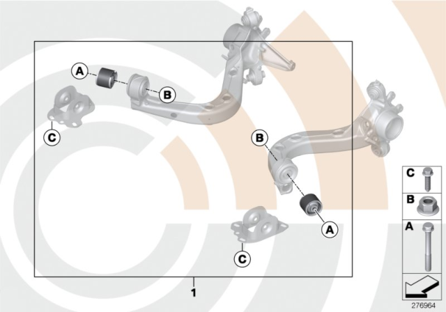 2003 BMW 325i Repair Kit, Trailing Arm Diagram