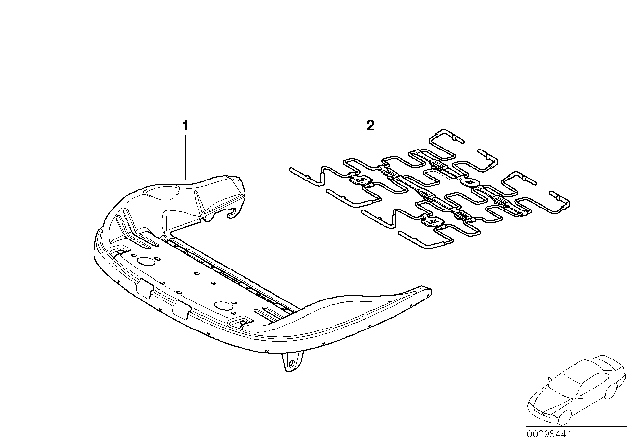 2007 BMW Z4 Elastic Mat Diagram for 52107053946