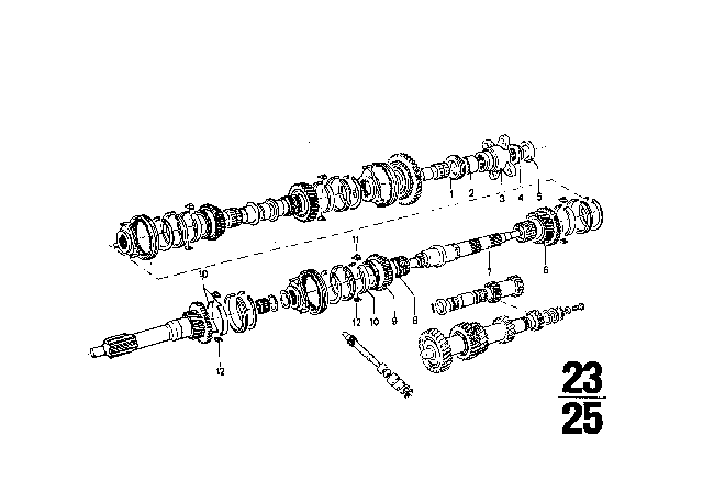 1969 BMW 2000 Gear Wheel Set Parts / Repair Kits (Getrag 235) Diagram 2