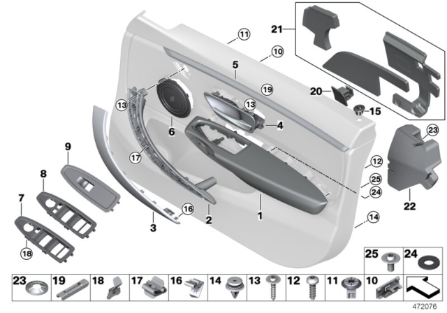 2018 BMW 430i Gran Coupe Armrest, Leather, Front Left Diagram for 51417368241