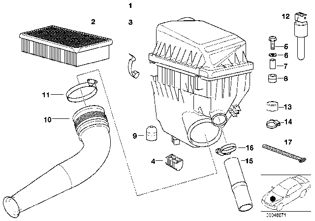 1997 BMW 750iL Intake Manifold Diagram for 13711427604