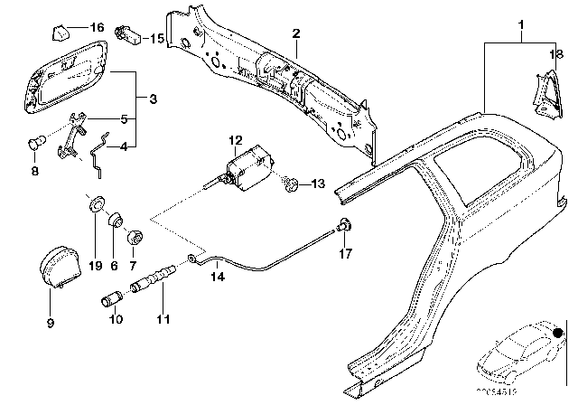 2003 BMW 325i Side Panel / Tail Trim Diagram