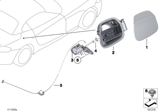 2016 BMW Z4 Fill-In Flap Diagram