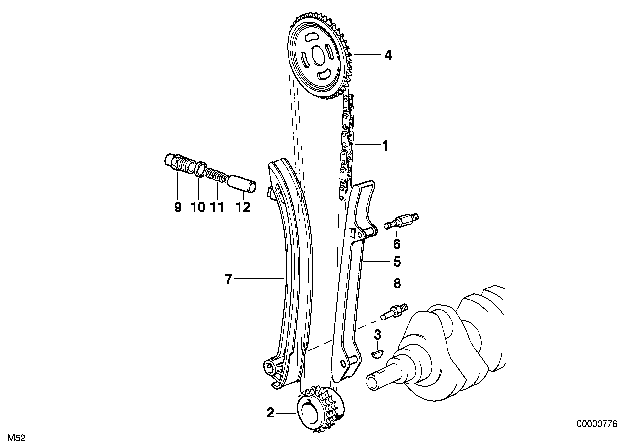 2004 BMW 325i Timing - Timing Chain Lower P Diagram