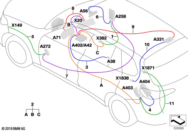 2020 BMW X5 REPAIR MODULE TCB Diagram for 61118714876