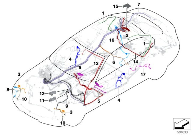 2016 BMW M4 Assorted Repair Cables Diagram