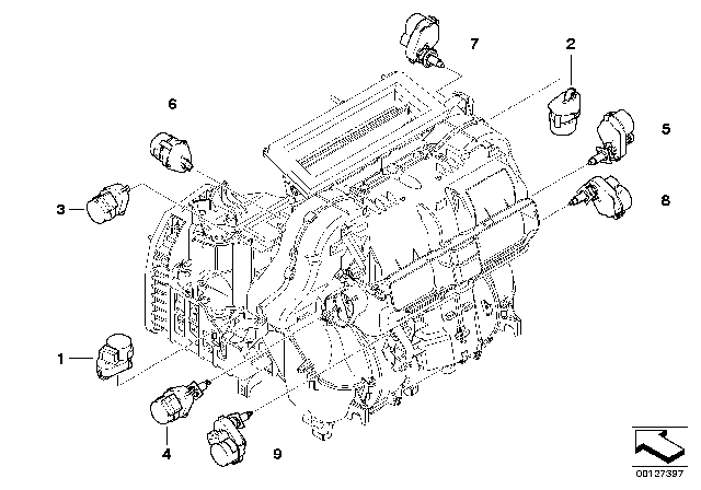 2009 BMW 650i Actuator For Automatic Air Condition Diagram