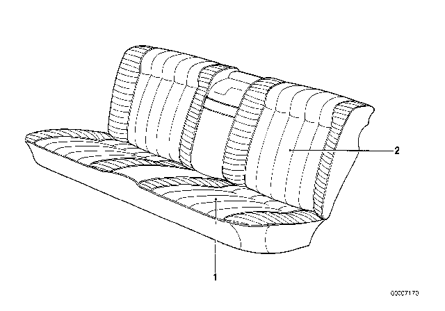 1985 BMW 528e Seat Cover Rear Diagram