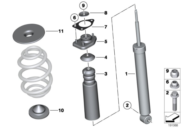 2014 BMW Z4 Rear Spring Strut Mounting Parts Diagram