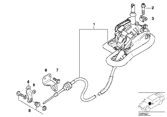 1997 BMW 740i Automatic Transmission Steptronic Shift Parts Diagram 2