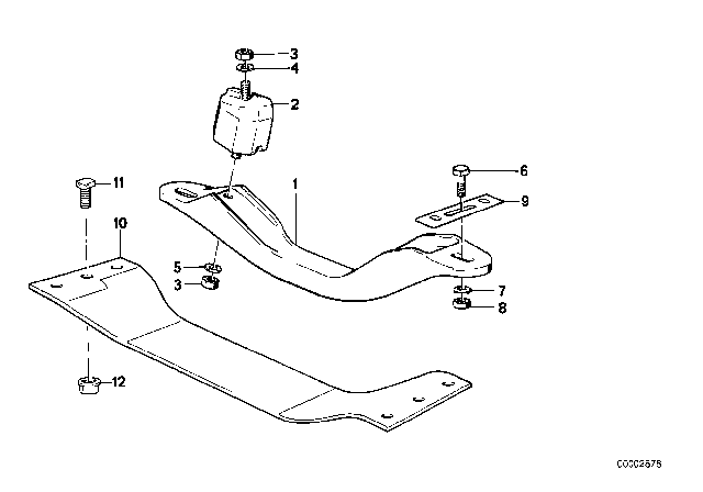 1984 BMW 318i Cross Member Diagram for 23711176574