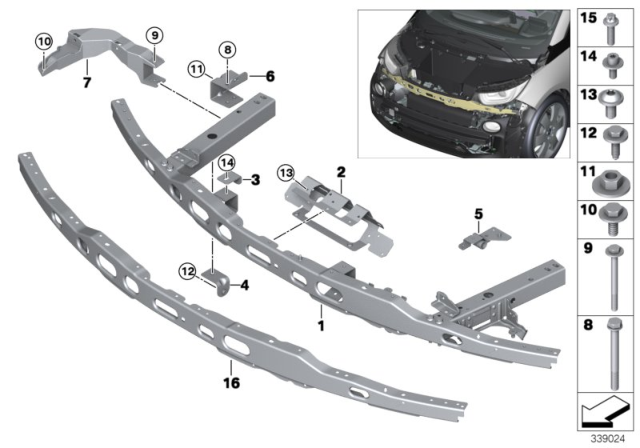 2018 BMW i3s Front Panel Diagram