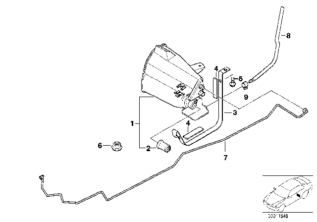 2000 BMW Z3 M Activated Charcoal Filter / Tubing Diagram