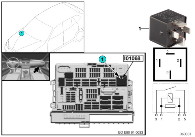 2010 BMW 128i Relay, Terminal Diagram 1