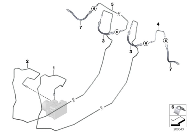 2013 BMW 128i Brake Pipe, Rear Diagram 1