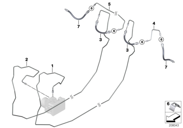 2008 BMW 128i Brake Pipe, Rear Diagram 1