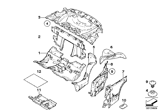 2008 BMW M6 Sound Insulation, Side Panel, Rear Left Diagram for 51487009029