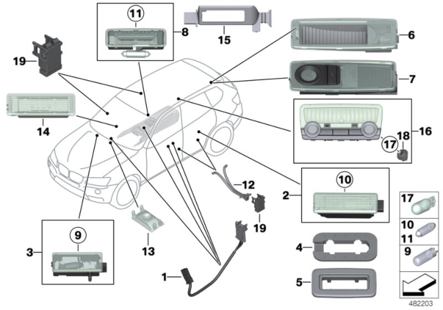 2011 BMW X3 Various Lamps Diagram